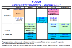Créneaux 16-17